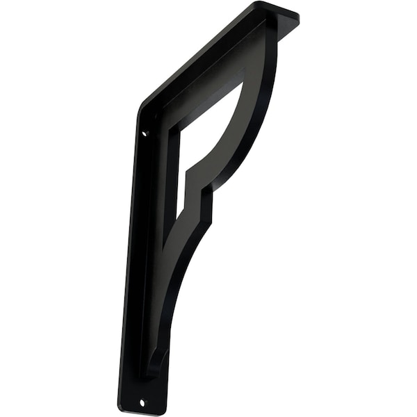 Ekena Millwork Bradford Wrought Iron Bracket, (Single center brace), Powder Coated Black 1 1/2"W x 5 1/2"D x 8"H BKTM01X05X08SBR - main
